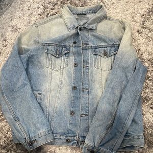 XL embroidered pink dolphin denim jacket